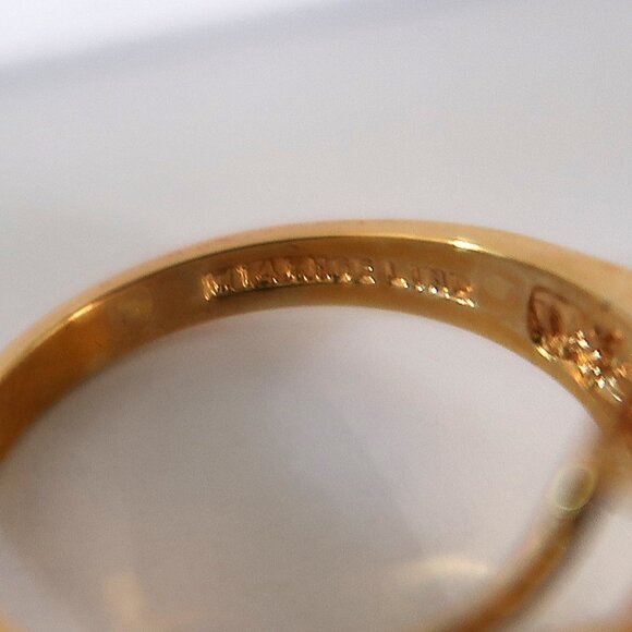 14K Gold GE Men's Ring with Large Blue Stone and White Accent Stones Size 8.75 - Picture 6 of 9